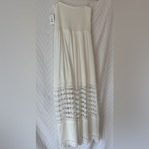 Ardene Strapless White Lace Trim Dress - Size M - NWT